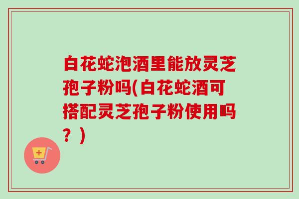 白花蛇泡酒里能放灵芝孢子粉吗(白花蛇酒可搭配灵芝孢子粉使用吗？)