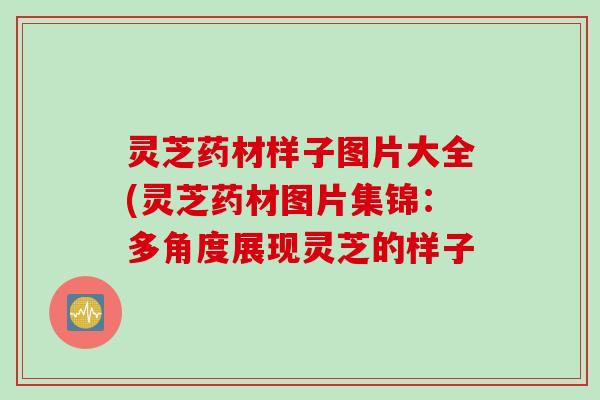 灵芝药材样子图片大全(灵芝药材图片集锦：多角度展现灵芝的样子