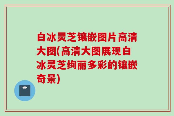 白冰灵芝镶嵌图片高清大图(高清大图展现白冰灵芝绚丽多彩的镶嵌奇景)