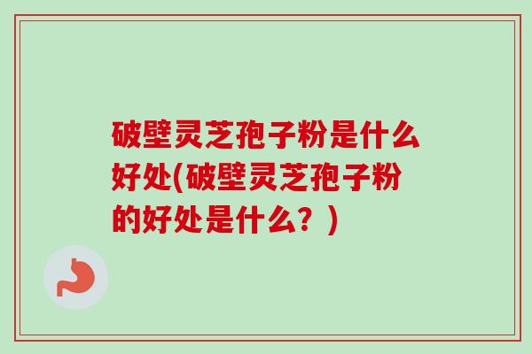 破壁灵芝孢子粉是什么好处(破壁灵芝孢子粉的好处是什么?) 破壁灵芝孢子粉是什么好处(破壁灵芝孢子粉的好处是什么?)