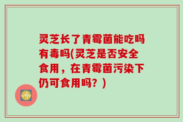 灵芝长了青霉菌能吃吗有毒吗(灵芝是否安全食用,在青霉菌污染下仍可食用吗?) 灵芝长了青霉菌能吃吗有毒吗(灵芝是否安全食用,在青霉菌污染下仍可食用吗?)