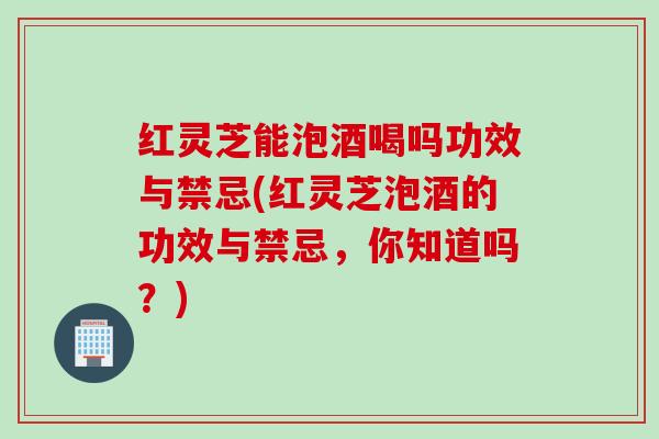 红灵芝能泡酒喝吗功效与禁忌(红灵芝泡酒的功效与禁忌，你知道吗？)