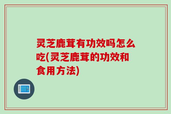 灵芝鹿茸有功效吗怎么吃(灵芝鹿茸的功效和食用方法)
