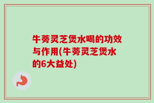 牛蒡灵芝煲水喝的功效与作用(牛蒡灵芝煲水的6大益处)