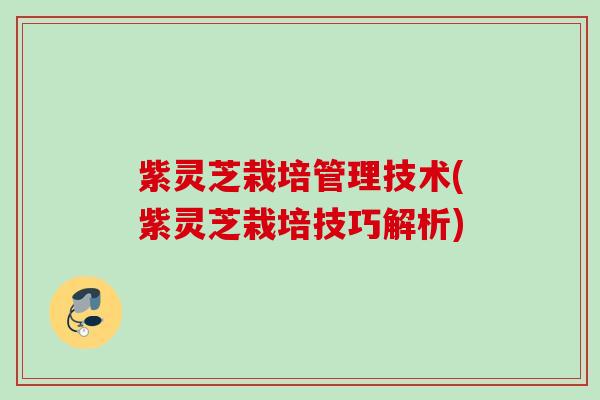 紫灵芝栽培管理技术(紫灵芝栽培技巧解析) 紫灵芝栽培管理技术(紫灵芝栽培技巧解析)
