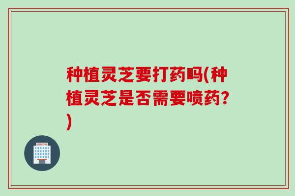 种植灵芝要打药吗(种植灵芝是否需要喷药？)