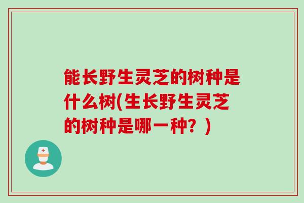 能长野生灵芝的树种是什么树(生长野生灵芝的树种是哪一种？)
