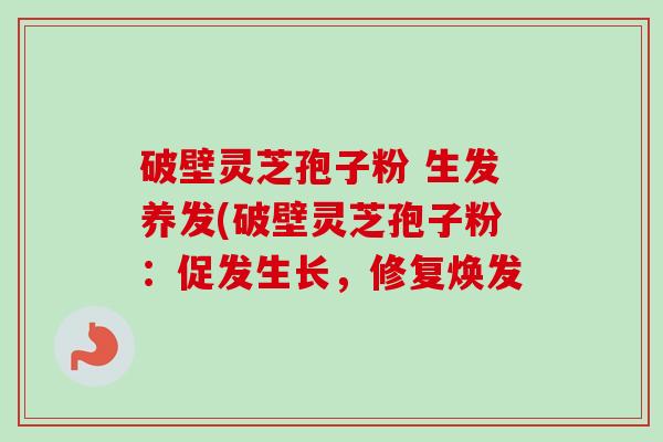 破壁灵芝孢子粉 生发养发(破壁灵芝孢子粉：促发生长，修复焕发