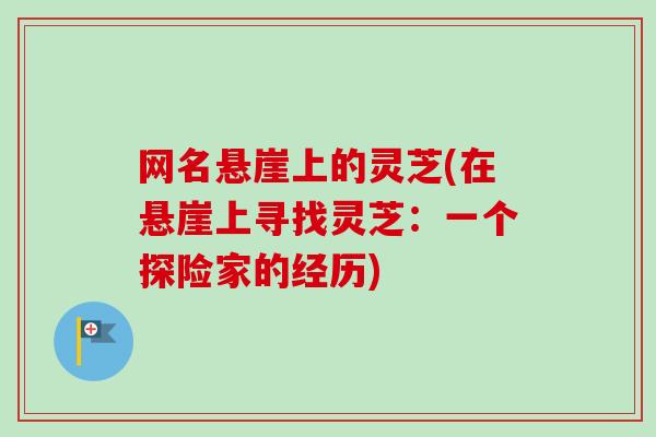 网名悬崖上的灵芝(在悬崖上寻找灵芝：一个探险家的经历)