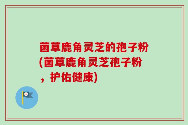 菌草鹿角灵芝的孢子粉(菌草鹿角灵芝孢子粉，护佑健康)