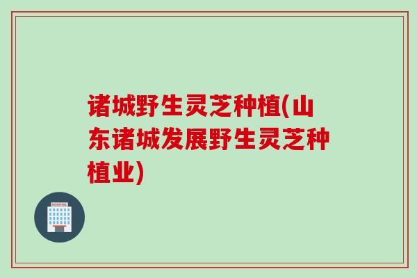诸城野生灵芝种植(山东诸城发展野生灵芝种植业)