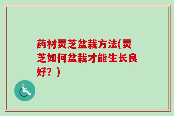 药材灵芝盆栽方法(灵芝如何盆栽才能生长良好？)