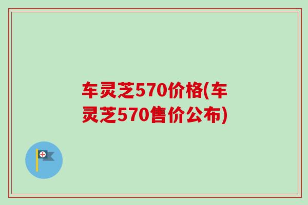 车灵芝570价格(车灵芝570售价公布) 车灵芝570价格(车灵芝570售价公布)