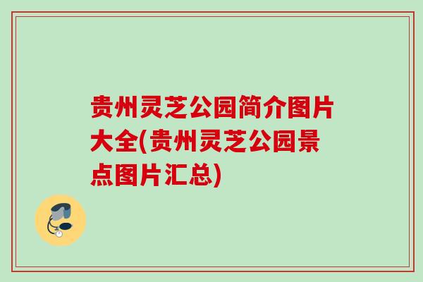 贵州灵芝公园简介图片大全(贵州灵芝公园景点图片汇总)