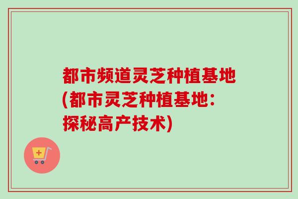 都市频道灵芝种植基地(都市灵芝种植基地：探秘高产技术)