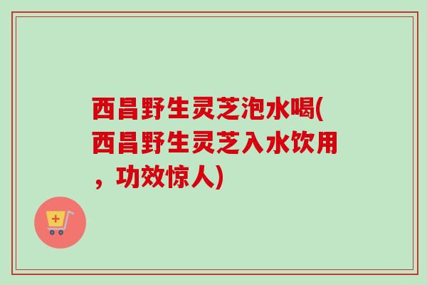 西昌野生灵芝泡水喝(西昌野生灵芝入水饮用，功效惊人)