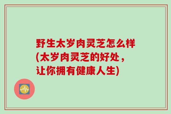 野生太岁肉灵芝怎么样(太岁肉灵芝的好处，让你拥有健康人生)