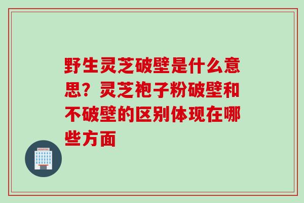野生灵芝破壁是什么意思？灵芝袍子粉破壁和不破壁的区别体现在哪些方面