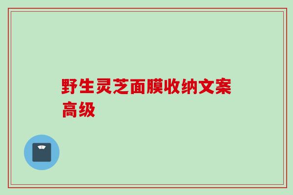 野生灵芝面膜收纳文案高级