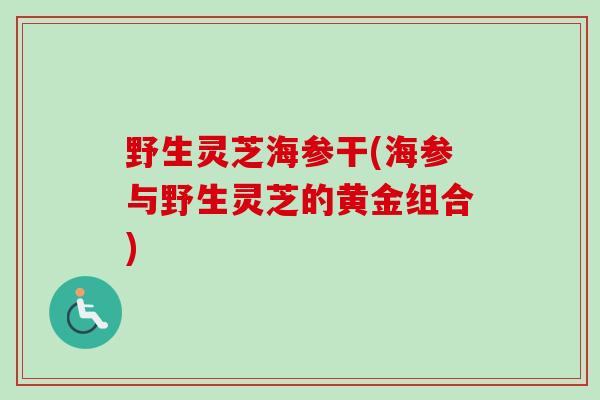 野生灵芝海参干(海参与野生灵芝的黄金组合) 野生灵芝海参干(海参与野生灵芝的黄金组合)