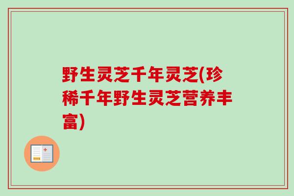 野生灵芝千年灵芝(珍稀千年野生灵芝营养丰富)