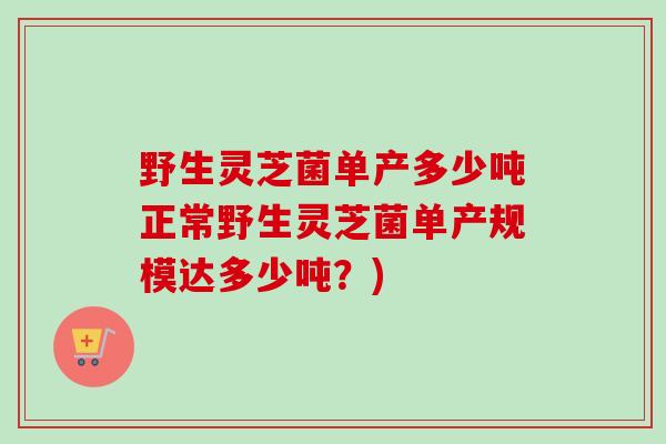 野生灵芝菌单产多少吨正常野生灵芝菌单产规模达多少吨？)