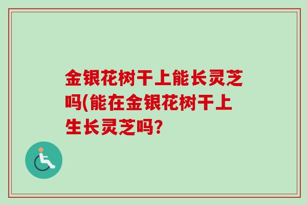 金银花树干上能长灵芝吗(能在金银花树干上生长灵芝吗？