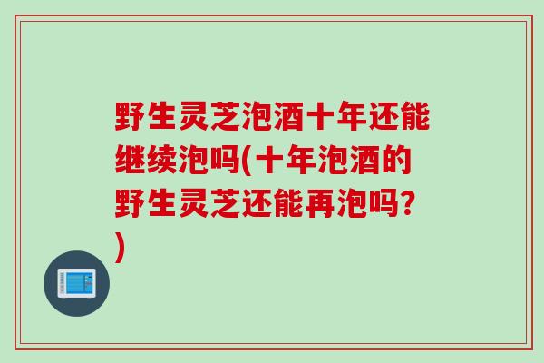 野生灵芝泡酒十年还能继续泡吗(十年泡酒的野生灵芝还能再泡吗？)