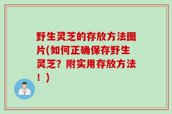 野生灵芝的存放方法图片(如何正确保存野生灵芝？附实用存放方法！)