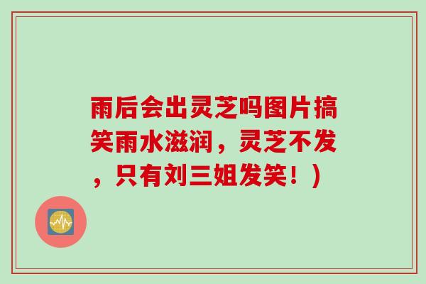 雨后会出灵芝吗图片搞笑雨水滋润,灵芝不发,只有刘三姐发笑!) 雨后会出灵芝吗图片搞笑雨水滋润,灵芝不发,只有刘三姐发笑!)