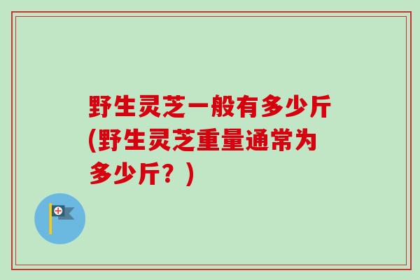 野生灵芝一般有多少斤(野生灵芝重量通常为多少斤？)