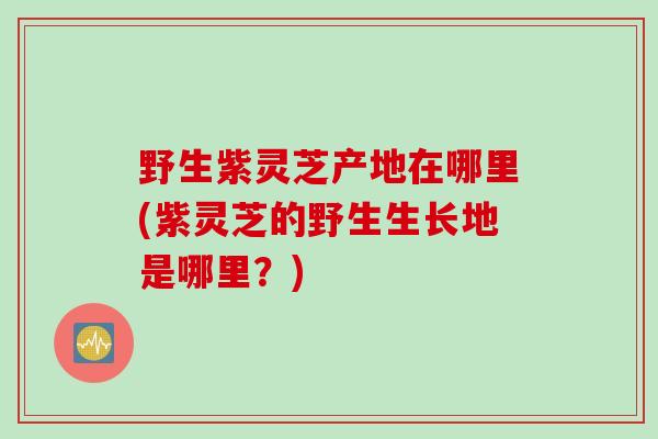 野生紫灵芝产地在哪里(紫灵芝的野生生长地是哪里？)