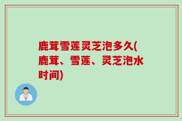 鹿茸雪莲灵芝泡多久(鹿茸、雪莲、灵芝泡水时间) 鹿茸雪莲灵芝泡多久(鹿茸、雪莲、灵芝泡水时间)
