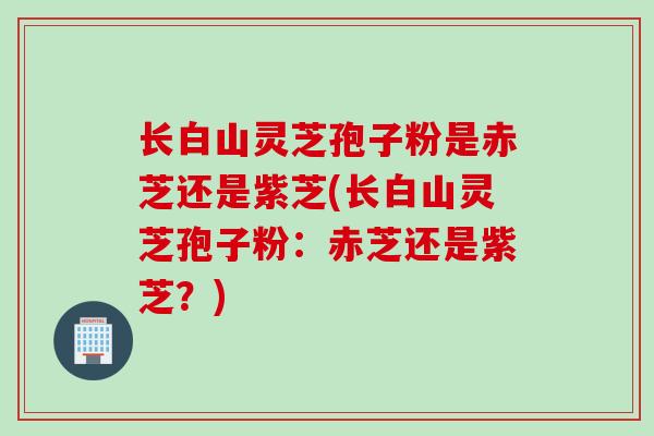 长白山灵芝孢子粉是赤芝还是紫芝(长白山灵芝孢子粉：赤芝还是紫芝？)