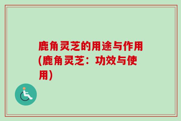 鹿角灵芝的用途与作用(鹿角灵芝：功效与使用)