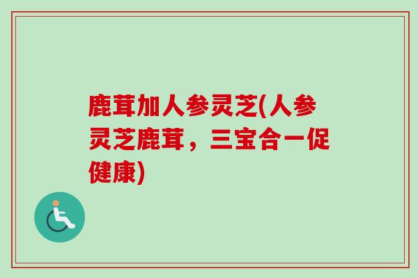 鹿茸加人参灵芝(人参灵芝鹿茸，三宝合一促健康)