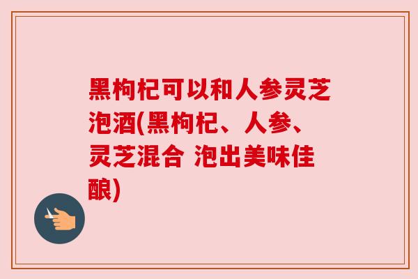 黑枸杞可以和人参灵芝泡酒(黑枸杞、人参、灵芝混合 泡出美味佳酿)