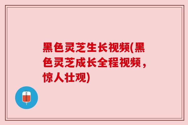黑色灵芝生长视频(黑色灵芝成长全程视频，惊人壮观)