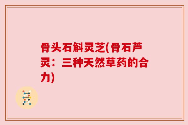 骨头石斛灵芝(骨石芦灵：三种天然草药的合力)