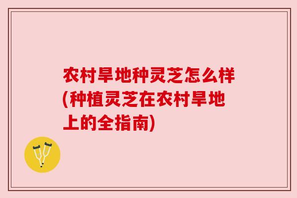 农村旱地种灵芝怎么样(种植灵芝在农村旱地上的全指南) 农村旱地种灵芝怎么样(种植灵芝在农村旱地上的全指南)