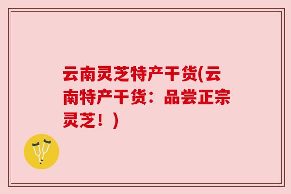 云南灵芝特产干货(云南特产干货:品尝正宗灵芝!) 云南灵芝特产干货(云南特产干货:品尝正宗灵芝!)