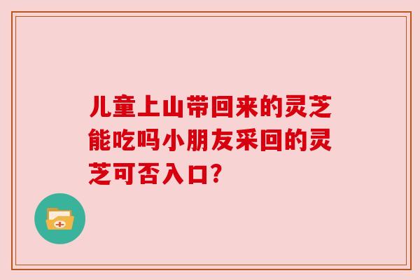 儿童上山带回来的灵芝能吃吗小朋友采回的灵芝可否入口？