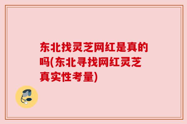 东北找灵芝网红是真的吗(东北寻找网红灵芝真实性考量)