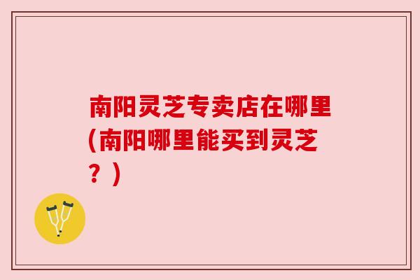 南阳灵芝专卖店在哪里(南阳哪里能买到灵芝？)