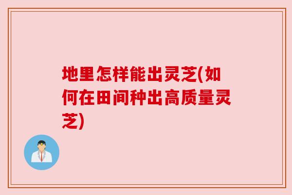 地里怎样能出灵芝(如何在田间种出高质量灵芝)