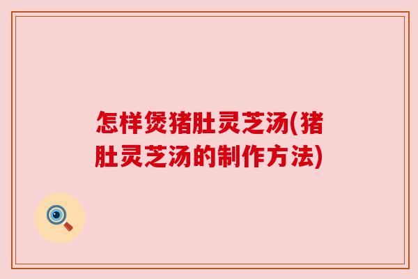 怎样煲猪肚灵芝汤(猪肚灵芝汤的制作方法)
