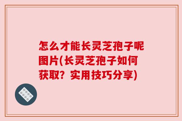 怎么才能长灵芝孢子呢图片(长灵芝孢子如何获取?实用技巧分享) 怎么才能长灵芝孢子呢图片(长灵芝孢子如何获取?实用技巧分享)