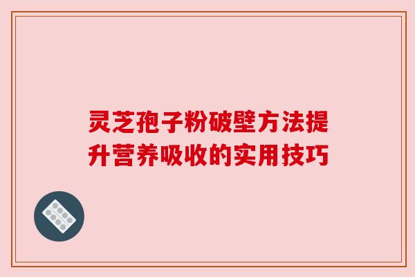 灵芝孢子粉破壁方法提升营养吸收的实用技巧