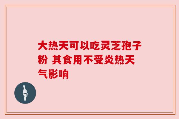 大热天可以吃灵芝孢子粉 其食用不受炎热天气影响