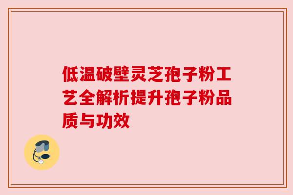 低温破壁灵芝孢子粉工艺全解析提升孢子粉品质与功效